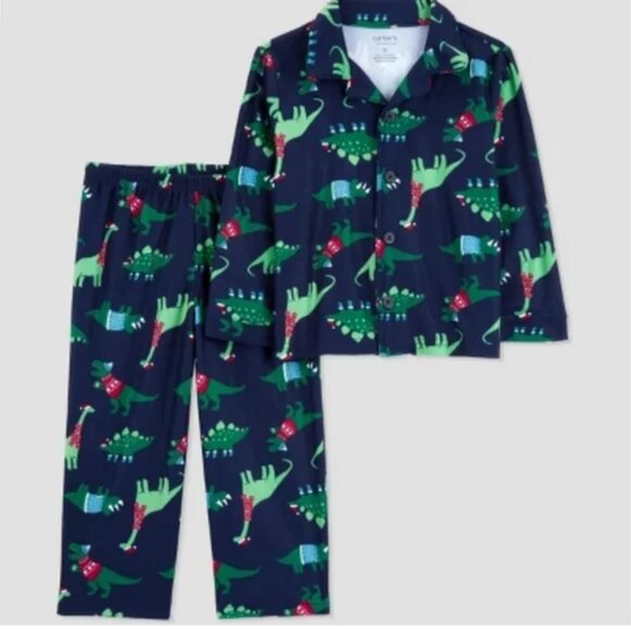 Carter's Just One You®️ Toddler Boys' 2pc Snug Fit Long Sleeve Dino Christmas PJ - Picture 1 of 7